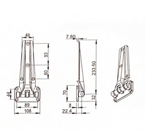 COOLROOM/FREEZER PLANE SURFACE MOUNT HINGE 1480