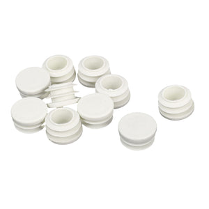 25MM - White Round Plastic End Caps - 10PCS/50PCS - TradersOfOz