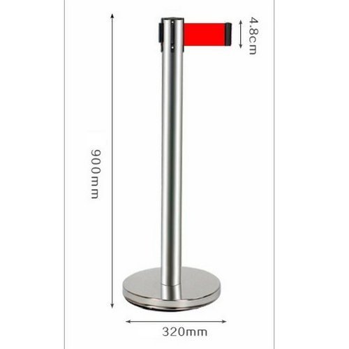 2PCS Chrome Crowd Retractable Queue Barriers 3m Red Strip - BUY ONLINE ...