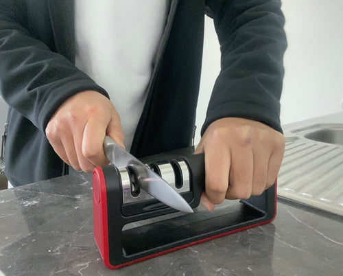 3 Stage Knife Sharpener Tool Handheld Sharpening Knives Scissors Manual Ceramic - TradersOfOz