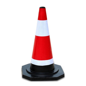 450mm Small Traffic Cone with Reflective Stripes - Rubber - TradersOfOz