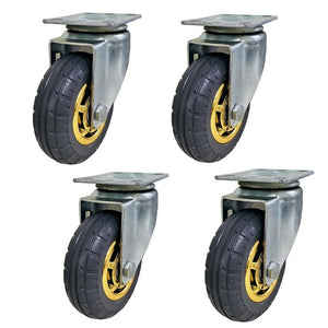 4PCS 5'' 125 mm PU Swivel Heavy Duty Caster Wheels 500 kg Load - TradersOfOz