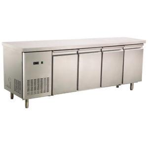 Commercial 4 Steel Door 450L Worktop Bench Refrigerator 304 Stainless Steel - TradersOfOz