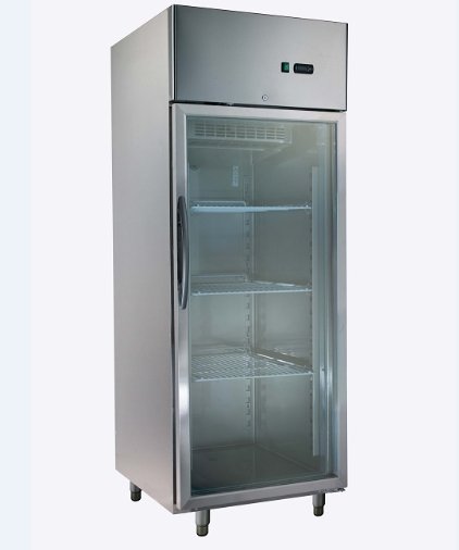 Display Fridge Glass Door Upright 550L 304 Stainless Steel Refrigerator - TradersOfOz