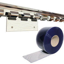 DIY OVERLAP FREEZER PVC Strip Door Curtain Kit - 50M Roll - 1000MM Bracket - TradersOfOz