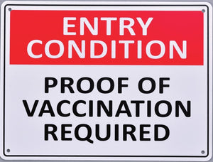 Entry Condition - Proof Of Vaccination Required - TradersOfOz