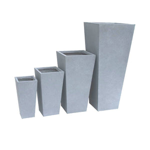 Light Grey Outdoor Square Tall Planters - TradersOfOz