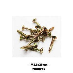 M3.5x25mm Self-Tapping Zinc Screws - 300PCS/500PCS/2000PCS - TradersOfOz