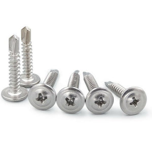 M4.2 Stainless Steel Self Drilling Tek Screws - 50PCS/300PCS Button Head - TradersOfOz