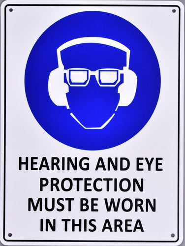 Mandatory Sign - Hearing and Eye Protection Must be Worn in this Area - TradersOfOz