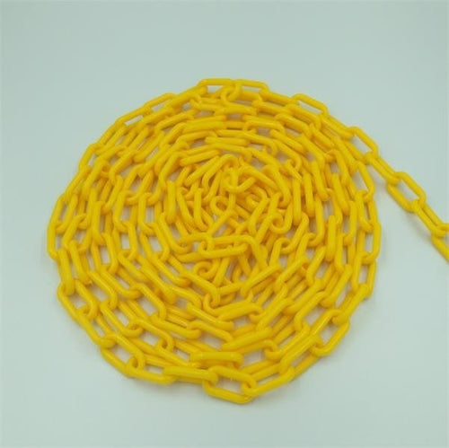 Safety Chain 6mm x 25m Plastic Roll - Yellow Warning - TradersOfOz