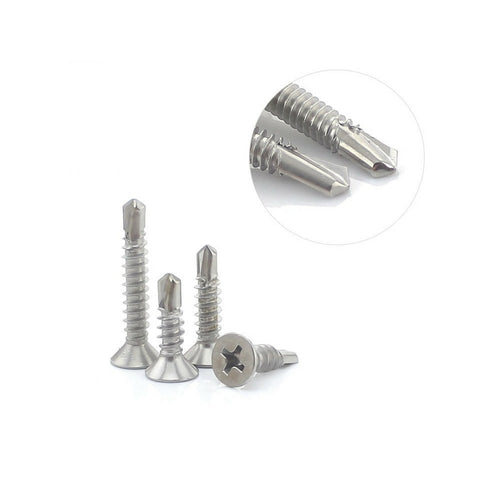 Self Drilling Stainless Steel Screws Flat Head M4.2x25mm 50PCS/300PCS - TradersOfOz