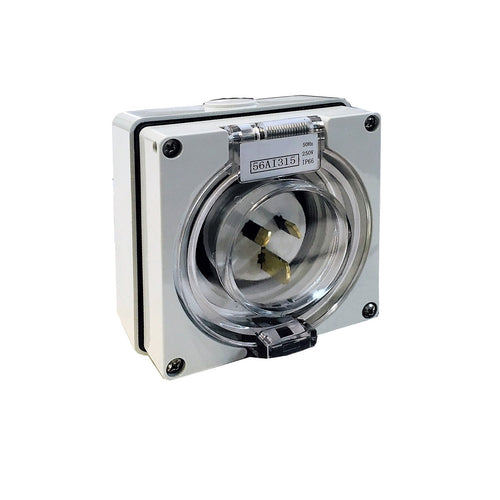 Weatherproof 250V 15AMP Caravan/Commercial Power Inlet - TradersOfOz