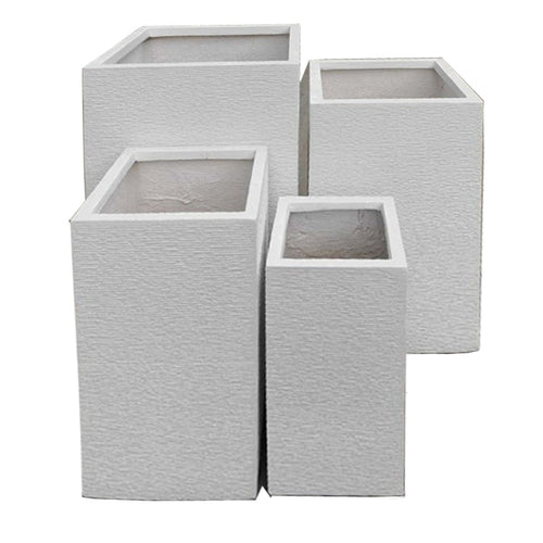 White Square Flower Pots / Planters Fiberclay - TradersOfOz