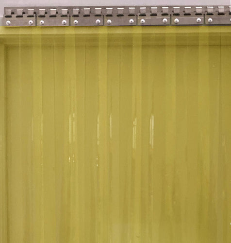 Yellow Clear PVC Strip Curtains 1000 x 2000mm - 75mm wide strips - TradersOfOz