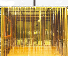 Yellow Clear PVC Strip Curtains 1000 x 2000mm - 75mm wide strips - TradersOfOz